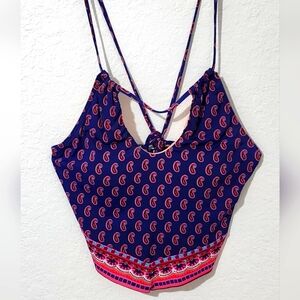 Cremieux Women's Multicolored Plunge V-Neck Bikini Top. Size L